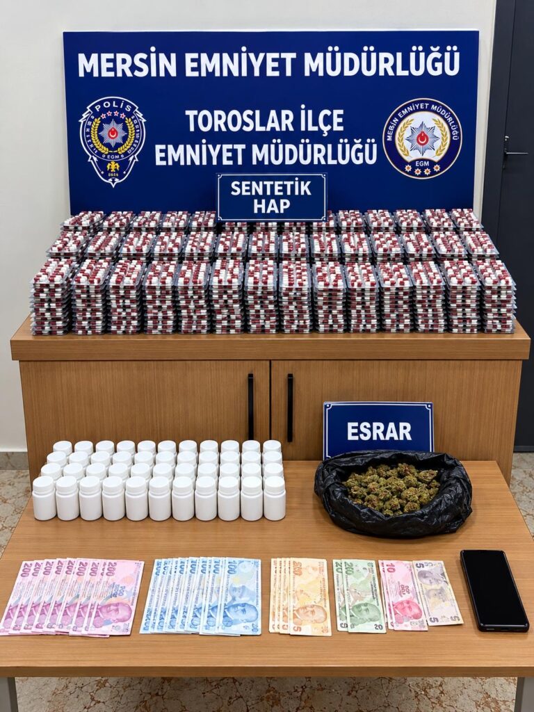 ÇOK SAYIDA SENTETİK HAP ELE GEÇİRİLDİ